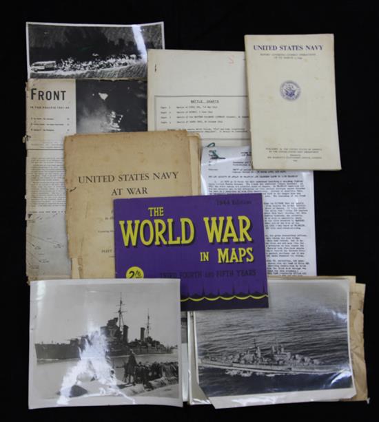 A group of WWII ephemera